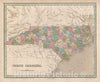 Historic Map : North Carolina, BraArtd, 1846, Vintage Wall Art