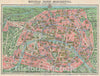 Historic Map : Paris France w/ Monuments, Leconte, 1928, Vintage Wall Art