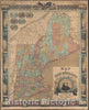 Historic Map : New England, Ensigns and Thayer, 1847, Vintage Wall Art