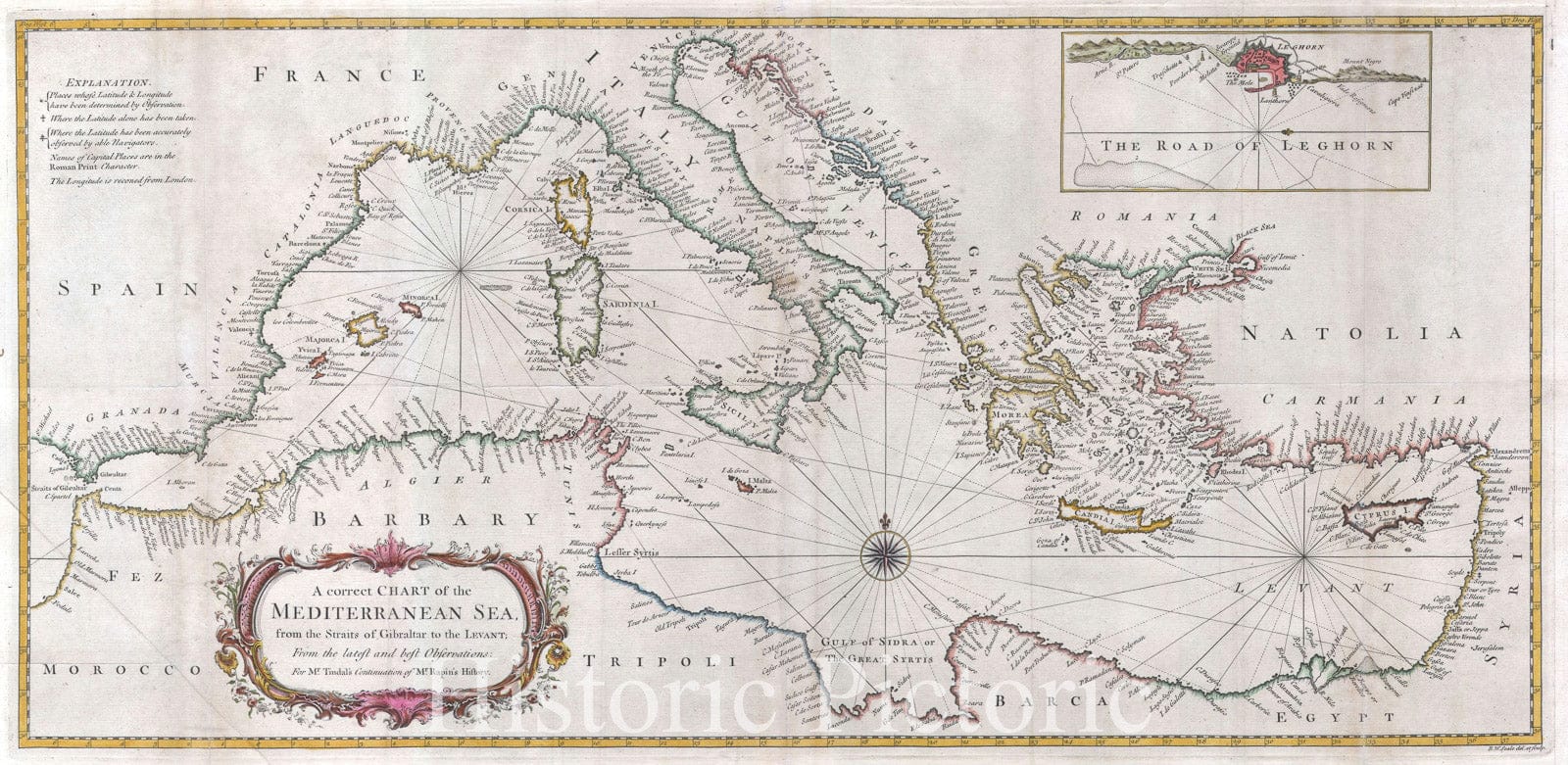 Historic Map : Nautical Chart Mediterranean Sea, Seale, 1745, Vintage Wall Art