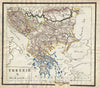 Historic Map : Greece and The Balkans, Sikkel Manuscript, 1871, Vintage Wall Art