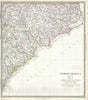 Historic Map : North Carolina and South Carolina, S.D.U.K., 1833 v2, Vintage Wall Art