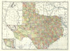 Historic Map : Texas, Rand McNally, 1892, Vintage Wall Art
