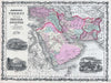 Historic Map : Arabia, Persia, Turkey and Afghanistan "w/ Iran, Iraq", Johnson, 1861, Vintage Wall Art
