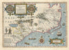 Historic Map : Florida, Carolina, and Virginia, Mercator Hondius, 1606 v1, Vintage Wall Art