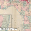 Historic Map : Florida, Asher and Adams, 1872, Vintage Wall Art