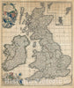 Historic Map : The British Isles: England, Scotland, Ireland, De Wit, 1690, Vintage Wall Art