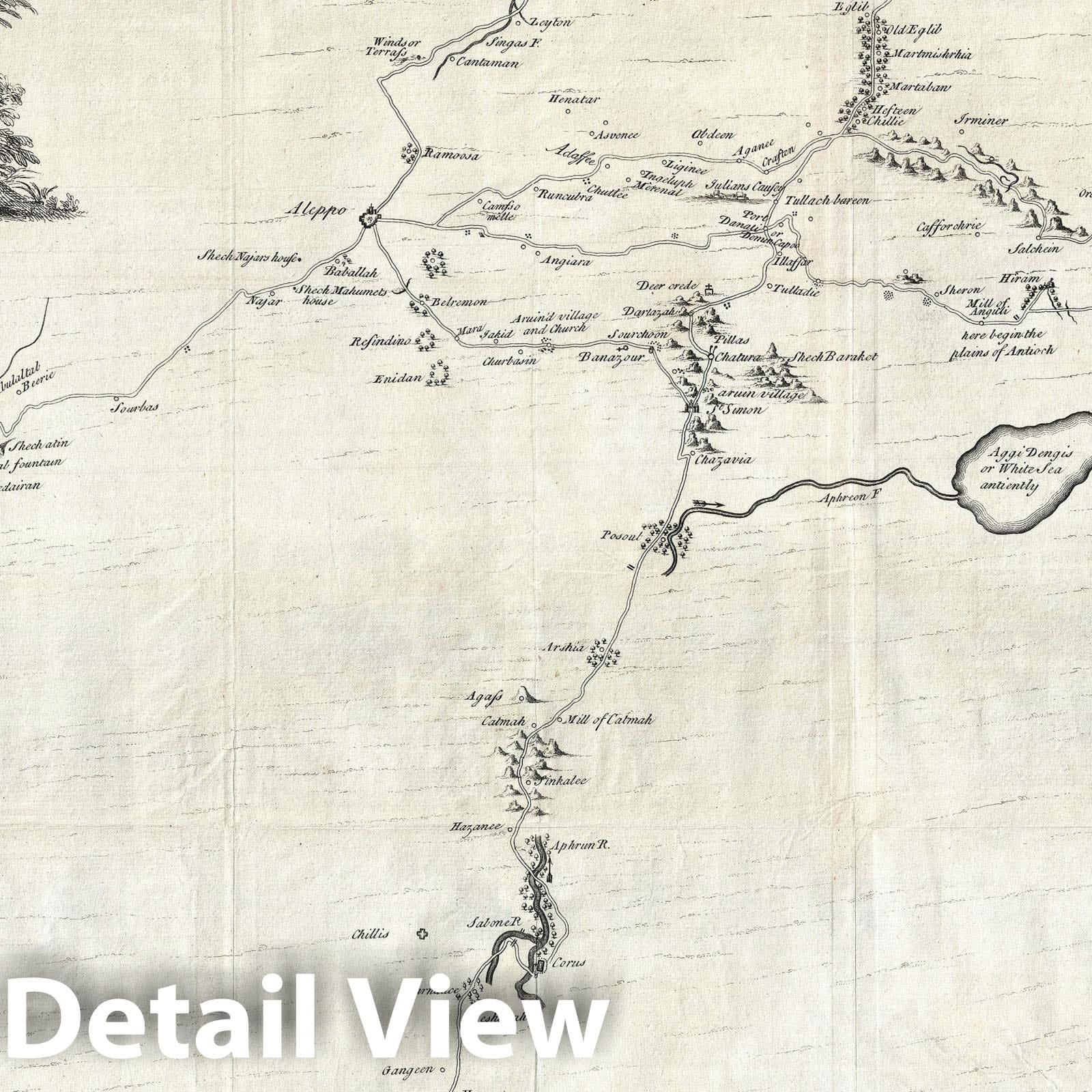 Historic Map : Northern Syria, Drummond, 1754, Vintage Wall Art