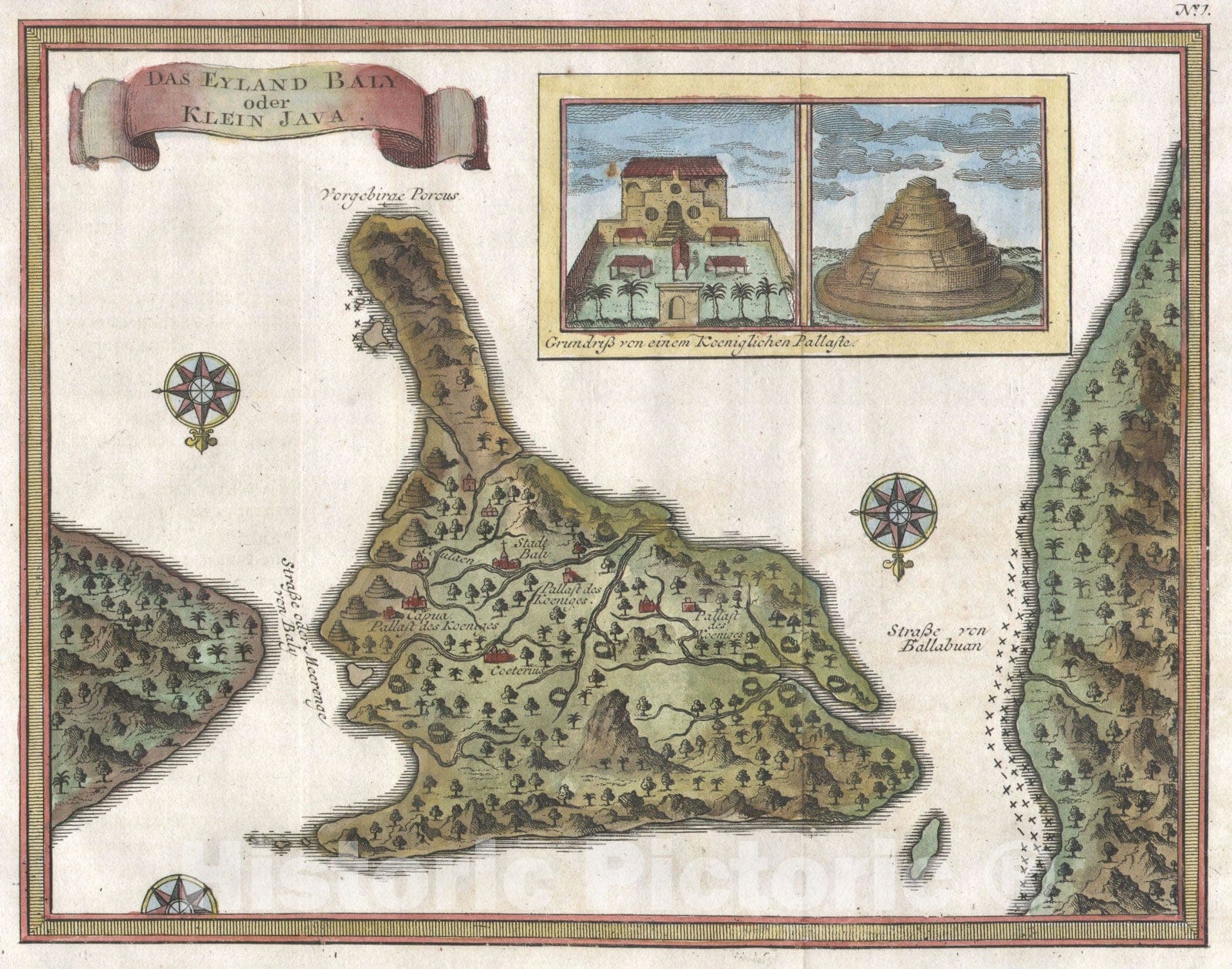 Historic Map : Bali, Indonesia, Bellin, 1760, Vintage Wall Art