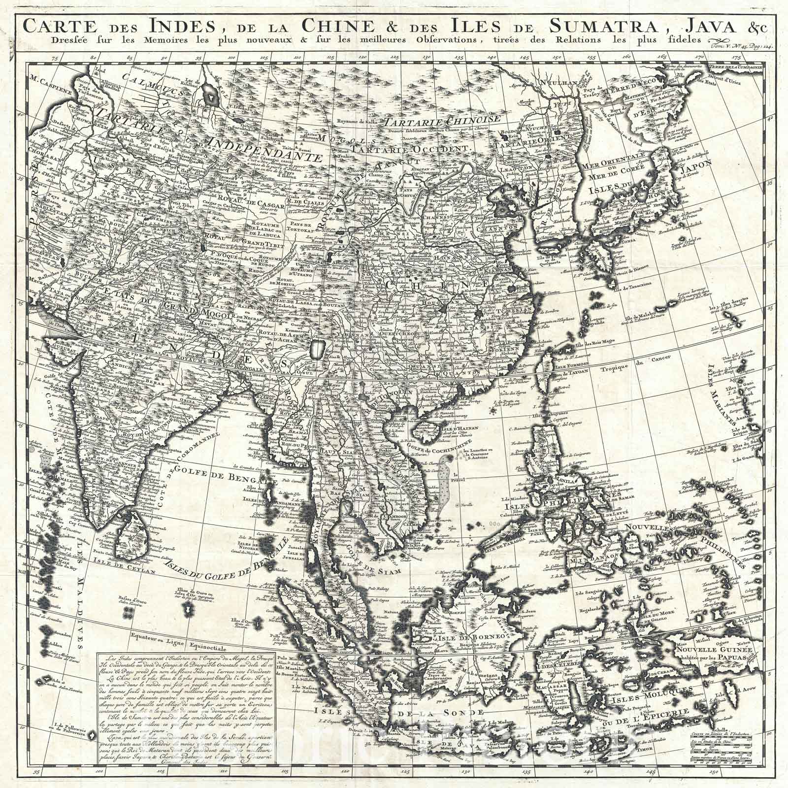 Historic Map : East Asia: China, Korea, Japan, India, East Indies, Chatelain, 1719, Vintage Wall Art