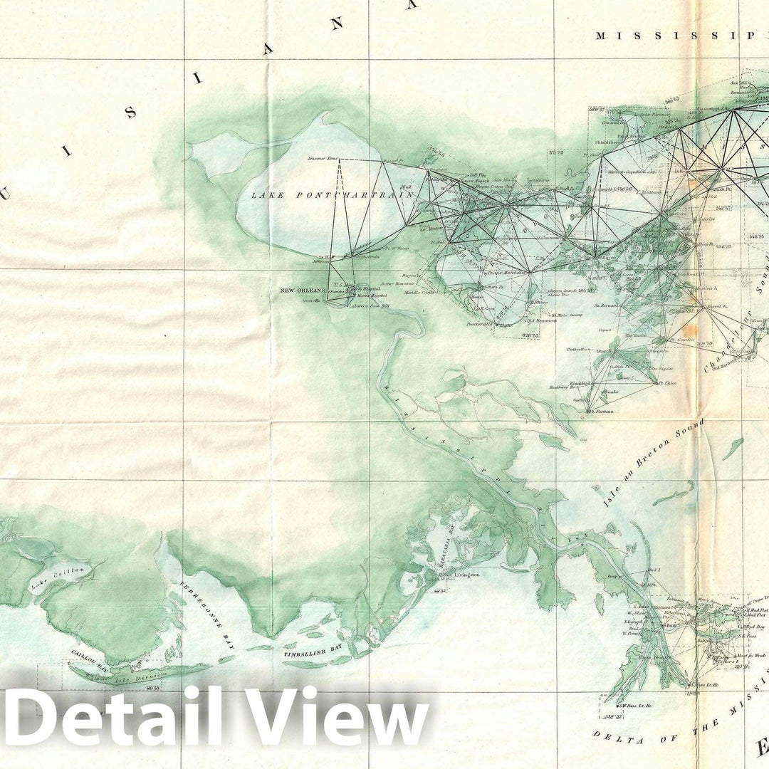 Historic Map : The Gulf Coast from Vermilion Bay to Mobile Bay, U.S. Coast Survey, 1859, Vintage Wall Art