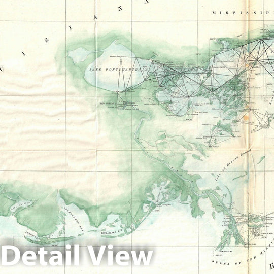 Historic Map : The Gulf Coast from Vermilion Bay to Mobile Bay, U.S. Coast Survey, 1859, Vintage Wall Art