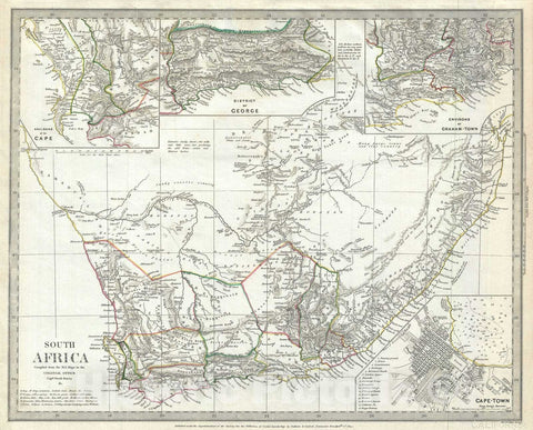 Historic Map : Southern Africa, S.D.U.K., 1834, Vintage Wall Art