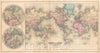 Historic Map : Nautical Chart World on Mercator's Projection, Walker, 1876, Vintage Wall Art