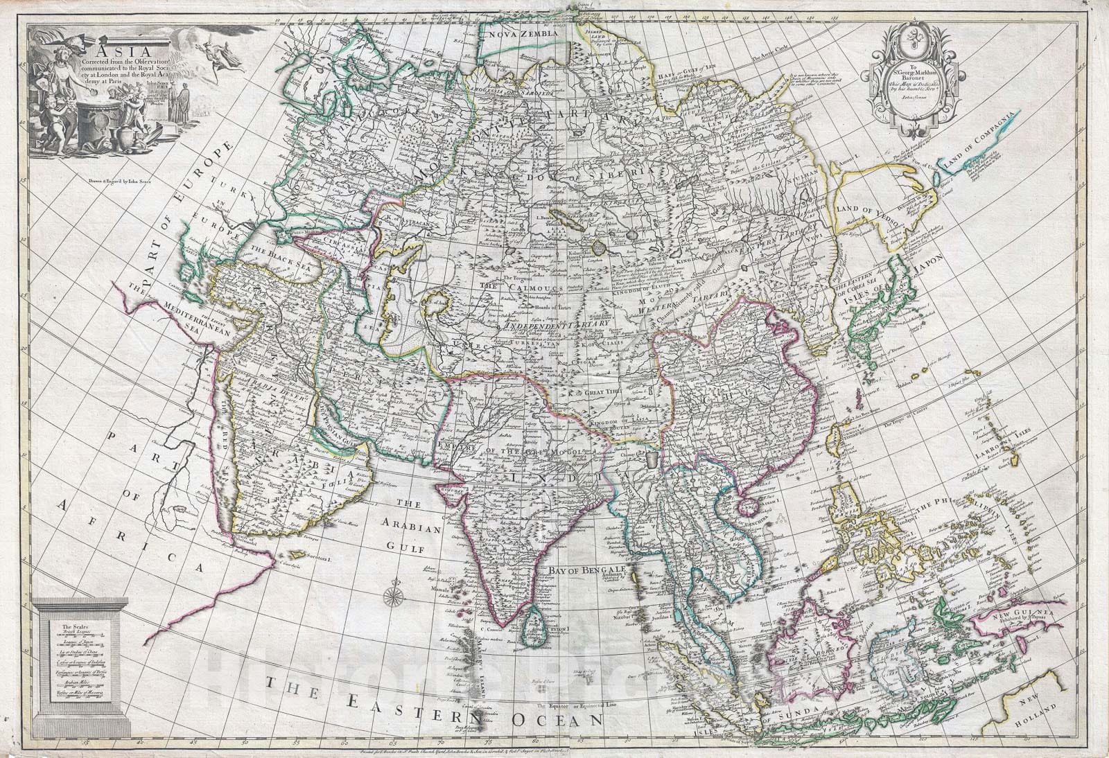Historic Map : Asia "Sea of Korea and Eastern Sea", Senex Elephant Folio, 1725, Vintage Wall Art