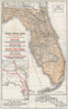 Historic Map : Railroad Map of Florida and The Southern Railway System, Poole Brothers, 1926, Vintage Wall Art