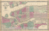 Historic Map : New York City and Brooklyn, Johnson, 1866 v2, Vintage Wall Art