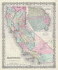 Historic Map : California and San Francisco, Colton, 1856, Vintage Wall Art