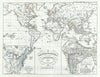 Historic Map : The World showing The British Empire, Spruner, 1854, Vintage Wall Art