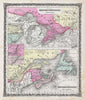 Historic Map : The British Provinces "Eastern and Western Canada", Colton, 1858, Vintage Wall Art