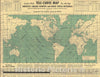 Historic Map : The World Illustrating Great Circle Distances for Air Travel, Locher, 1944, Vintage Wall Art