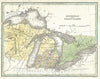 Historic Map : Michigan, Wisconsin and The Great Lakes, BraArtd, 1835, Vintage Wall Art