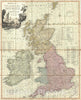Historic Map : The Kingdom of Great Britain and Ireland, Bowles, 1801, Vintage Wall Art