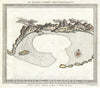 Historic Map : View of Mauritius, Bellin, 1750, Vintage Wall Art
