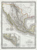 Historic Map : Mexico, Texas, and Upper California, Lapie, 1829, Vintage Wall Art