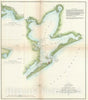 Historic Map : Nautical Chart Galveston Bay, Texas, U.S. Coast Survey, 1851, Vintage Wall Art