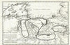 Historic Map : The Great Lakes "a seminal map", Bellin, 1744, Vintage Wall Art