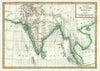 Historic Map : Ancient India, Delisle de Sales, 1770, Vintage Wall Art