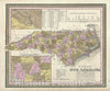 Historic Map : North Carolina, Mitchell, 1849, Vintage Wall Art
