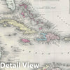 Historic Map : West Indies, Colton, 1856, Vintage Wall Art