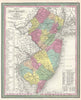 Historic Map : New Jersey, Mitchell, 1854, Vintage Wall Art
