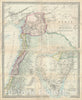 Historic Map : Syria, Israel and Holy Land "with Sinai Peninsula, Egypt", W. Hughes, 1858, Vintage Wall Art