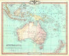 Historic Map : Australia and Polynesia, Cruchley, 1852, Vintage Wall Art