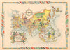 Historic Map : Liozu Pictorial Map of Asia, 1951, Vintage Wall Art