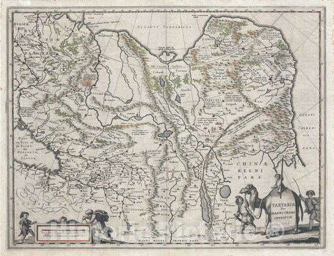 Historic Map : Northeast Asia: Siberia, Mongolia, Tartary, China, Central Asia, Blaeu, 1645, Vintage Wall Art
