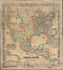 Historic Map : The United States and Mexico, Atwood, 1856, Vintage Wall Art