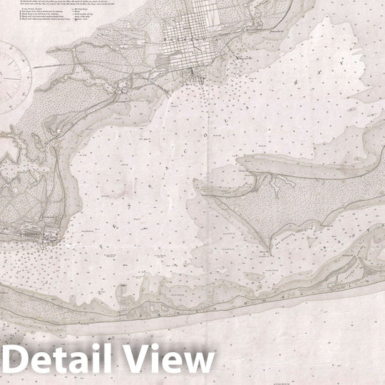 Historic Map : Nautical Chart Pensacola Bay, Florida, U.S. Coast Survey, 1913, Vintage Wall Art