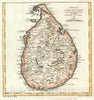 Historic Map : Ceylon or Sri Lanka, Bellin, 1750, Vintage Wall Art