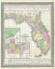 Historic Map : Florida, Mitchell, 1854, Vintage Wall Art