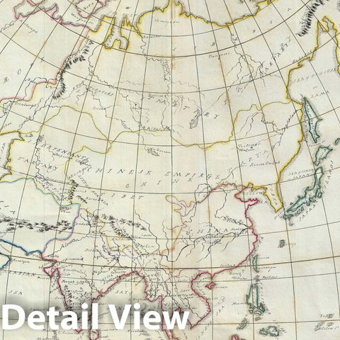 Historic Map : Asia, Manuscript, 1823, Vintage Wall Art