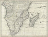Historic Map : Southern Africa, Delisle, 1708, Vintage Wall Art