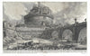 Historic Map : Rome, Italy "Castel Sant'Angelo", Piranesi, 1756, Vintage Wall Art