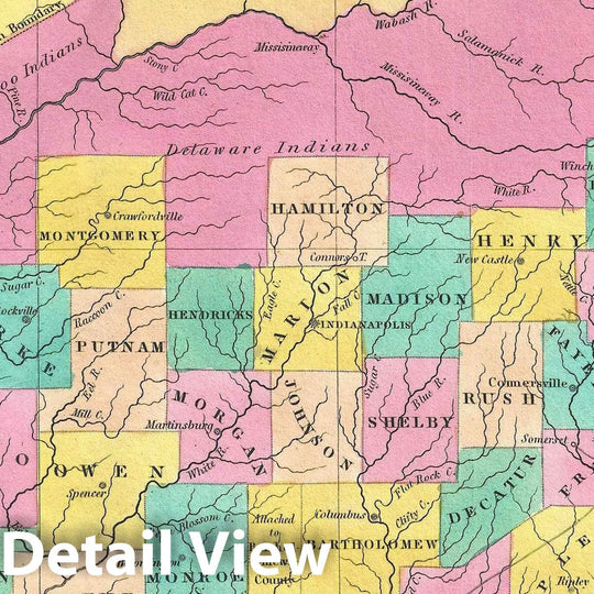 Historic Map : Indiana, Finley, 1828, Vintage Wall Art