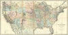 Historic Map : The United States w/ Gold Deposits, Land Office, 1868, Vintage Wall Art