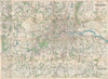 Historic Map : London, England and Environs, Bacon, 1920, Vintage Wall Art