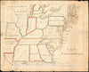 Historic Map : The United States, Schoolgirl, 1825, Vintage Wall Art